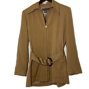 Banana Republic Wool Coat Zip Up Pocket Belt 4